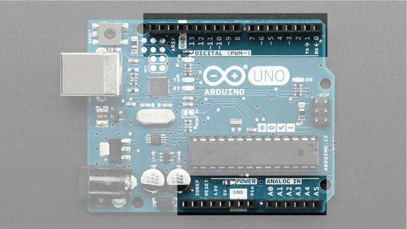 Arduino PCB Showing Area for header Connector