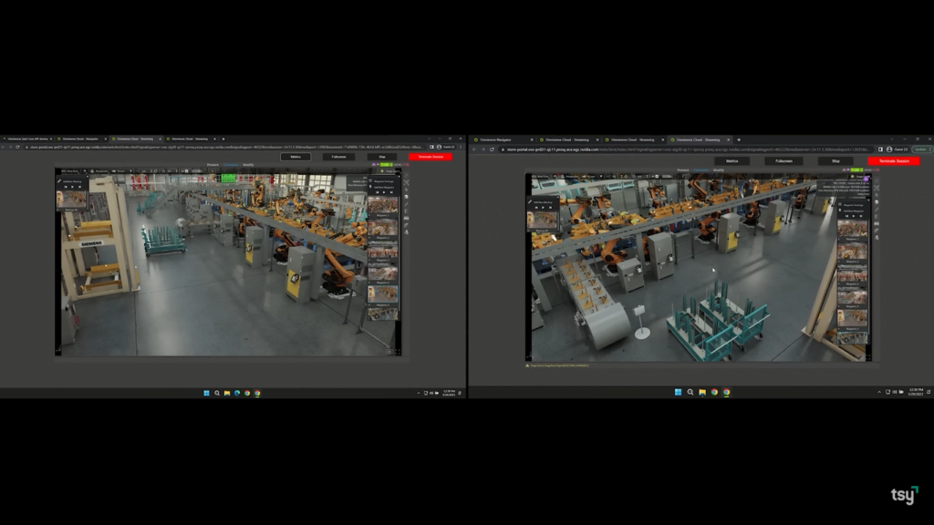 NVIDIA Omniverse cloud for 3D Layout of Factory Simulation