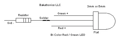 Bi Color LED also called as Tri Color LED Pinout