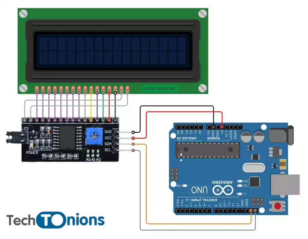 connection diagram of i2c with arduino