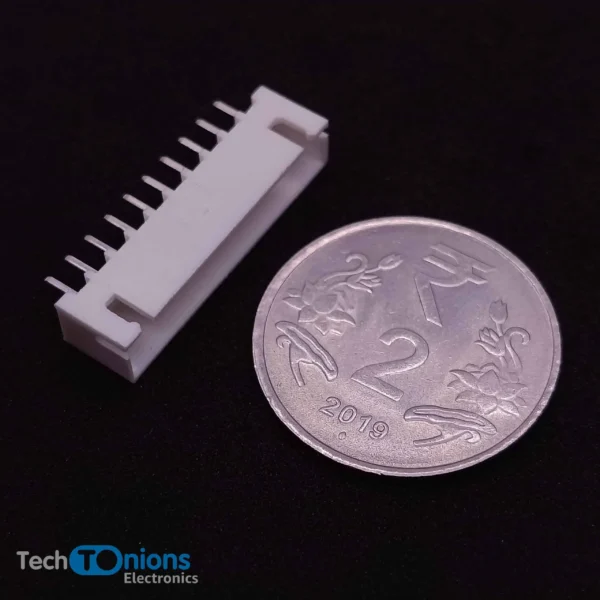 10 Pin JST XH Connector male – 2.5mm Top Entry Header for scale with 2 rupees coin