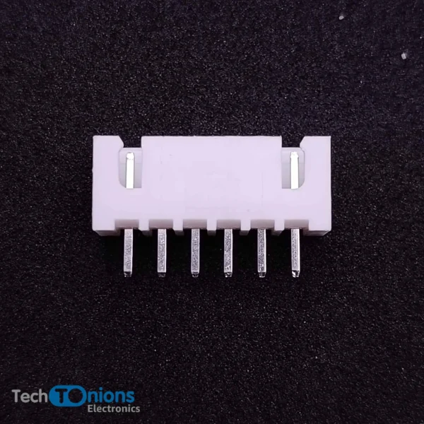 6 Pin JST XH Connector male – 2.5mm Top Entry Header from top view