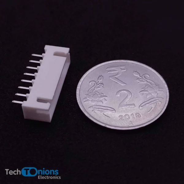 8 Pin JST XH Connector male – 2.5mm Top Entry Header for scale with 2 rupees coin