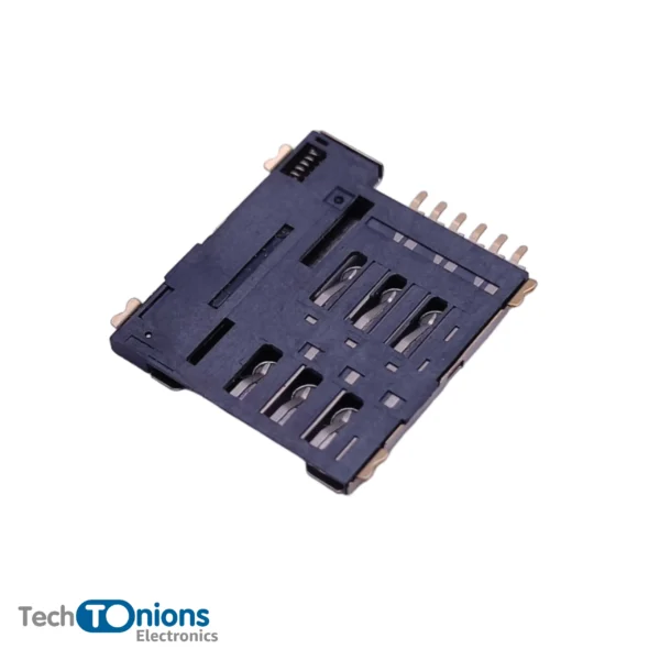 Micro SIM Card Socket – 6 pins – Spring Loaded Push type from different bottom angles